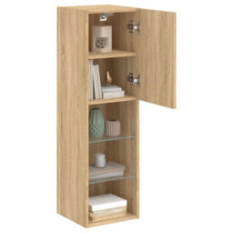 Walplus Tv Cabinets With Led Lights 2 Pcs Sonoma Oak 30.5X30X102 Cm - thumbnail 5