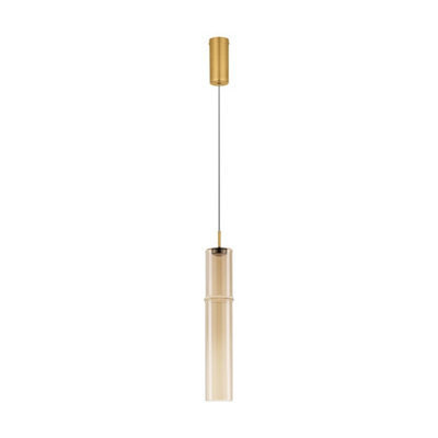 Luminosa Lighting Luminosa Sano Slim Pendant Ceiling Light Glossy Brushed Gold, Cognac Led 3W 180Lm 3000K - image 1