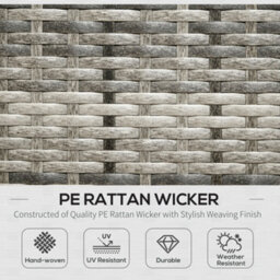 Outsunny 6 Pcs Patio Wicker Sofa Set Rattan Chair Furniture, Dark Blue - thumbnail 4