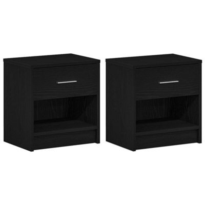 Berkfield Durable Bedside Cabinets 2 Pcs With Drawer Black 39X28X41 Cm - image 1