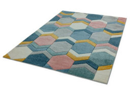Multi Rug Geometric Modern Easy To Clean Rug For Dining Room-120Cm X 170Cm - thumbnail 3