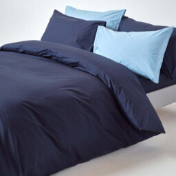 Homescapes Navy Blue Egyptian Cotton Single Duvet Cover With One Pillowcase, 200 Tc - thumbnail 5