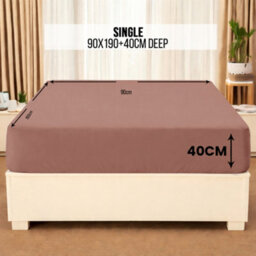 Aspire Homeware Peach Fitted Sheet 40 Cm Extra Deep Pocket Hypoallergenic Bed Sheet Microfiber (L)190Cm X (W)90Cm, Single - thumbnail 7