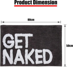 Aamen Get Naked Grey & White Bathroom Mat - thumbnail 7