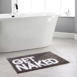 Aamen Get Naked Grey & White Bathroom Mat - thumbnail 4