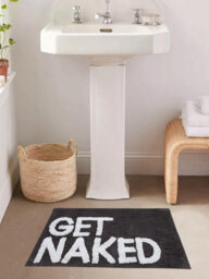Aamen Get Naked Grey & White Bathroom Mat - thumbnail 3