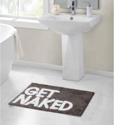 Aamen Get Naked Grey & White Bathroom Mat - thumbnail 6