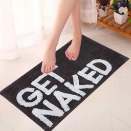 Aamen Get Naked Grey & White Bathroom Mat - thumbnail 2