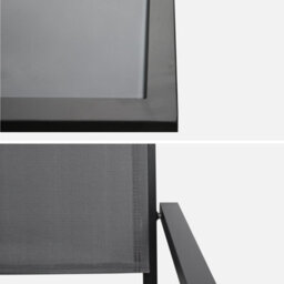 Sweeek - 6-Seater Aluminium Garden Table With Textilene Chairs Anthracite 150X90X71 Cm - Capua 150 - thumbnail 7