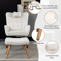 Btm Comfortable Rocking Chair With Cushion Recliner Lounge Chair For Living Room Or Bedroom - thumbnail 6