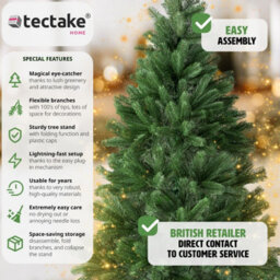 Tectake Christmas Tree - Artificial Christmas Tree With Injection-Moulded Needles And Bendable Branches - 140 Cm - Green - thumbnail 2