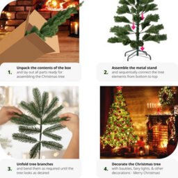 Tectake Christmas Tree - Artificial Christmas Tree With Injection-Moulded Needles And Bendable Branches - 140 Cm - Green - thumbnail 4