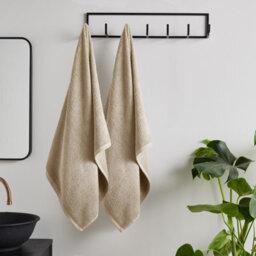 Catherine Lansfield Quick Dry Cotton 90X140 Cm Bath Sheet Pair Natural - thumbnail 1