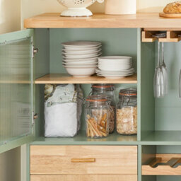 Sobuy Fkw114-Gr, Kitchen Island Kitchen Storage Trolley Sideboard On Wheels, Green,w110Xd40Xh91.5 - thumbnail 4