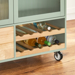 Sobuy Fkw114-Gr, Kitchen Island Kitchen Storage Trolley Sideboard On Wheels, Green,w110Xd40Xh91.5 - thumbnail 7