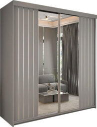 Sliding Wardrobes 4 u LTD Modern Monali Sliding Door Wardrobe Available In 2 Sizes 150Cm/200Cm & 3 Colors- Grey/silvertrim 200Cm - thumbnail 2