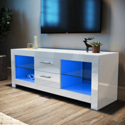 High Gloss Tv Stand White Unit Cabinet - thumbnail 4