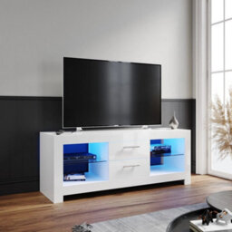 High Gloss Tv Stand White Unit Cabinet - thumbnail 3
