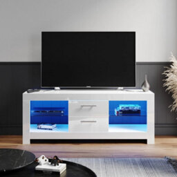 High Gloss Tv Stand White Unit Cabinet - thumbnail 1