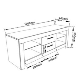 High Gloss Tv Stand White Unit Cabinet - thumbnail 2