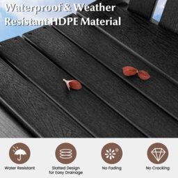 Gainoom Outdoor Adirondack Bar Stool Hdpe Patio Chair Garden Counter Height Bar Stool - thumbnail 9