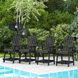 Gainoom Outdoor Adirondack Bar Stool Hdpe Patio Chair Garden Counter Height Bar Stool - thumbnail 3