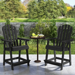 Gainoom Outdoor Adirondack Bar Stool Hdpe Patio Chair Garden Counter Height Bar Stool - thumbnail 4