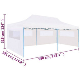 Berkfield Folding Pop-Up Partytent With Sidewalls 3X6 M Steel White - thumbnail 8
