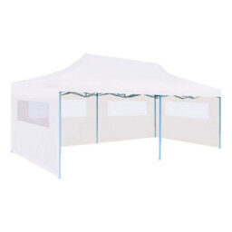 Berkfield Folding Pop-Up Partytent With Sidewalls 3X6 M Steel White - thumbnail 1