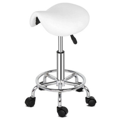 Pu Leather Saddle Stool Adjustable Rolling Salon Swivel Chair Comfortable Spa - image 1