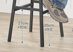 Modcraft Set Of 2 Industrial Pu Upholstered Bar Stools - Breakfast Bar Chairs With Backrest - thumbnail 7