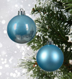 Decoris 48  Sugar Blue Baubles Shatterproof Christmas Tree Hanging Decorations 6Cm