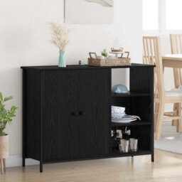Walplus Sideboard Black Oak 100 X 33 X 75 Cm Engineered Wood - thumbnail 1