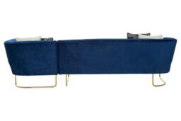 Orsina Comfortable Dark Blue Velvet 5 Seat Corner Sofa, Mid Century Sofa For Bedroom, Sturdy 5 Seater Sofa - thumbnail 3