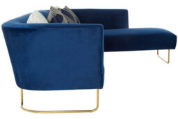 Orsina Comfortable Dark Blue Velvet 5 Seat Corner Sofa, Mid Century Sofa For Bedroom, Sturdy 5 Seater Sofa - thumbnail 5