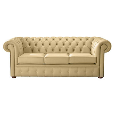Chesterfield 3 Seater Shelly Angel Leather Sofa Bespoke In Classic Style - image 1