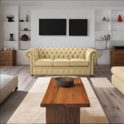 Chesterfield 3 Seater Shelly Angel Leather Sofa Bespoke In Classic Style - thumbnail 2