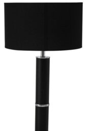 Orsina Black Snake Leather Effect Floor Lamp, Faux Snakeskin Standing Lamp With Black Fabric Shade, Floor Light - thumbnail 2