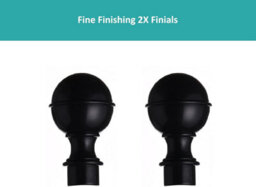 Lister Cartwright 19 mm Extendable Metal Curtain Pole Rods- Black (Ball Finials, 210-360 Cm) - thumbnail 2