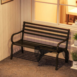 Outsunny 2 Seater Bench Garden Furniture Outdoor Metal Loveseat Seat Patio Chair - thumbnail 6