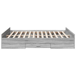 Berkfield Bed Frame With Drawers Without Mattress Grey Sonoma 140X200 Cm - thumbnail 5