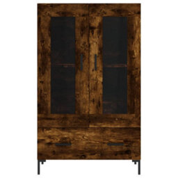 Berkfield Highboard Smoked Oak 69.5X31X115 Cm Engineered Wood - thumbnail 6