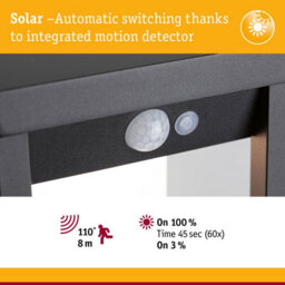 Paulmann 94573 Led Solar Light Object Marisol With Motion Sensor Ip44 Incl. 1X5.5W Warm White Black Cordless Plastic - thumbnail 6