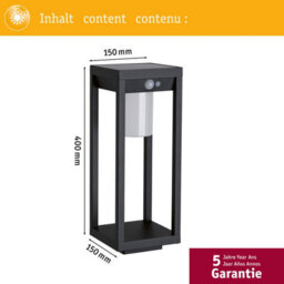 Paulmann 94573 Led Solar Light Object Marisol With Motion Sensor Ip44 Incl. 1X5.5W Warm White Black Cordless Plastic - thumbnail 4