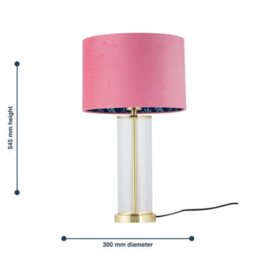First Choice Lighting Aura - Satin Brass Table Lamp With Pink Velvet Flamingo Shade - thumbnail 9