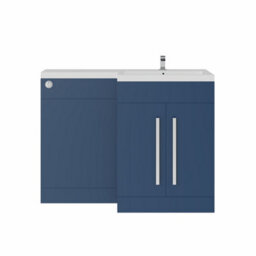 Rinse Bathrooms 1100mm Rh Basin L Shape Matte Blue Vanity Sink Unit Cabinet Storage Furniture + Cistern - thumbnail 2