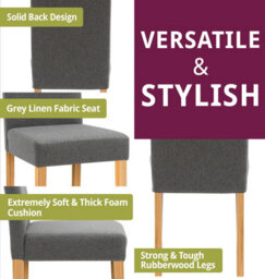 Hallowood Furniture Waverly Drop Leaf Round Table With 4 Upholstered Chairs In Grey Fabric - thumbnail 5