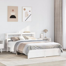 Berkfield Bed Frame With Headboard Without Mattress White 150X200 Cm King Size