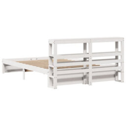 Berkfield Bed Frame With Headboard Without Mattress White 150X200 Cm King Size - thumbnail 8