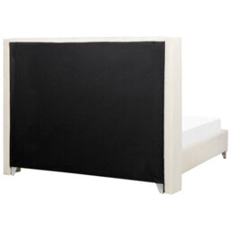 Beliani Bed Velvet Lubbon 160 X 200 Cm (Eu King Size) Off-White - thumbnail 5